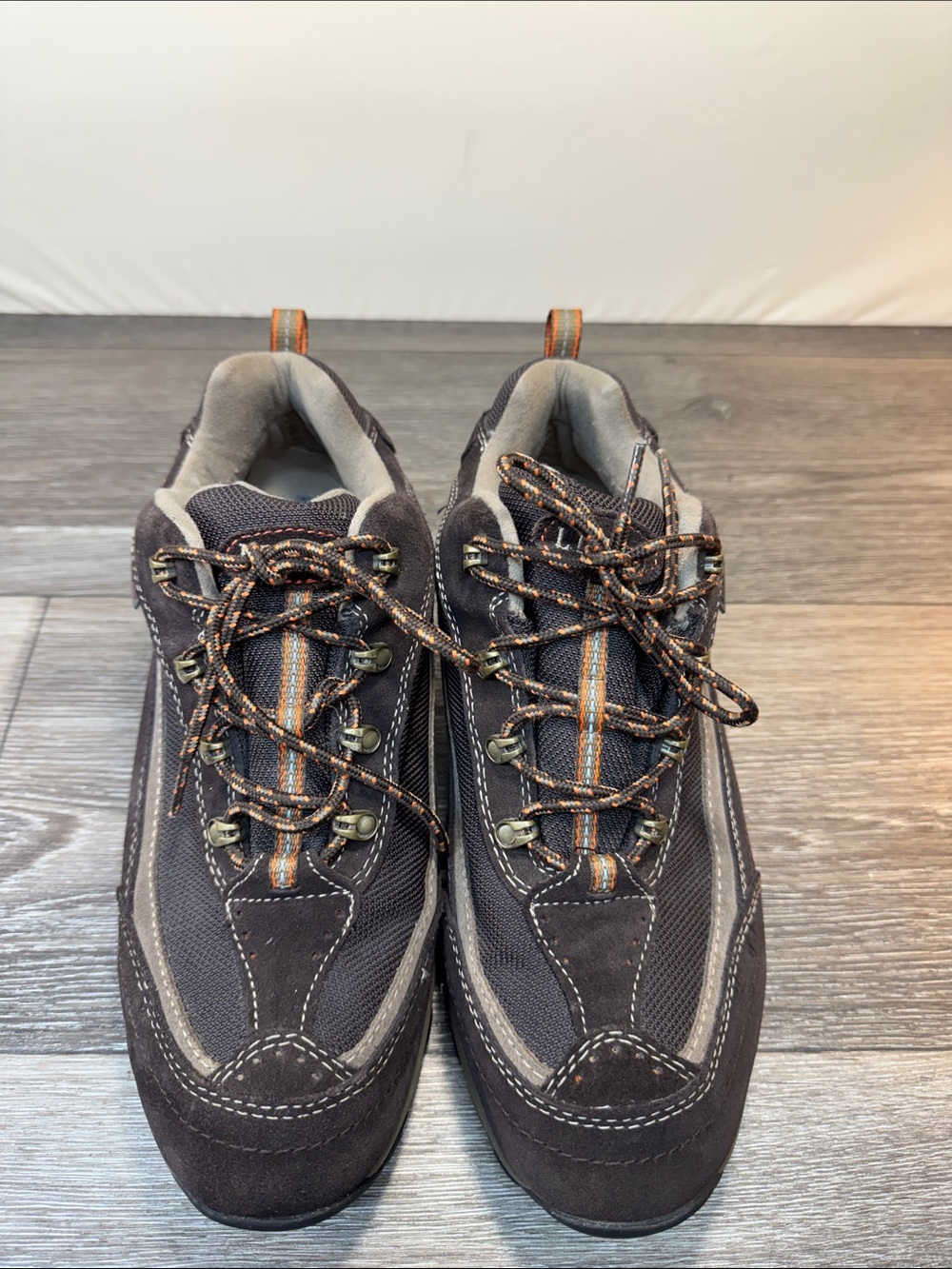 L.L. Bean Men's Dark Brown and Orange Accent Hiking Shoes men’s 10.5 (h178)